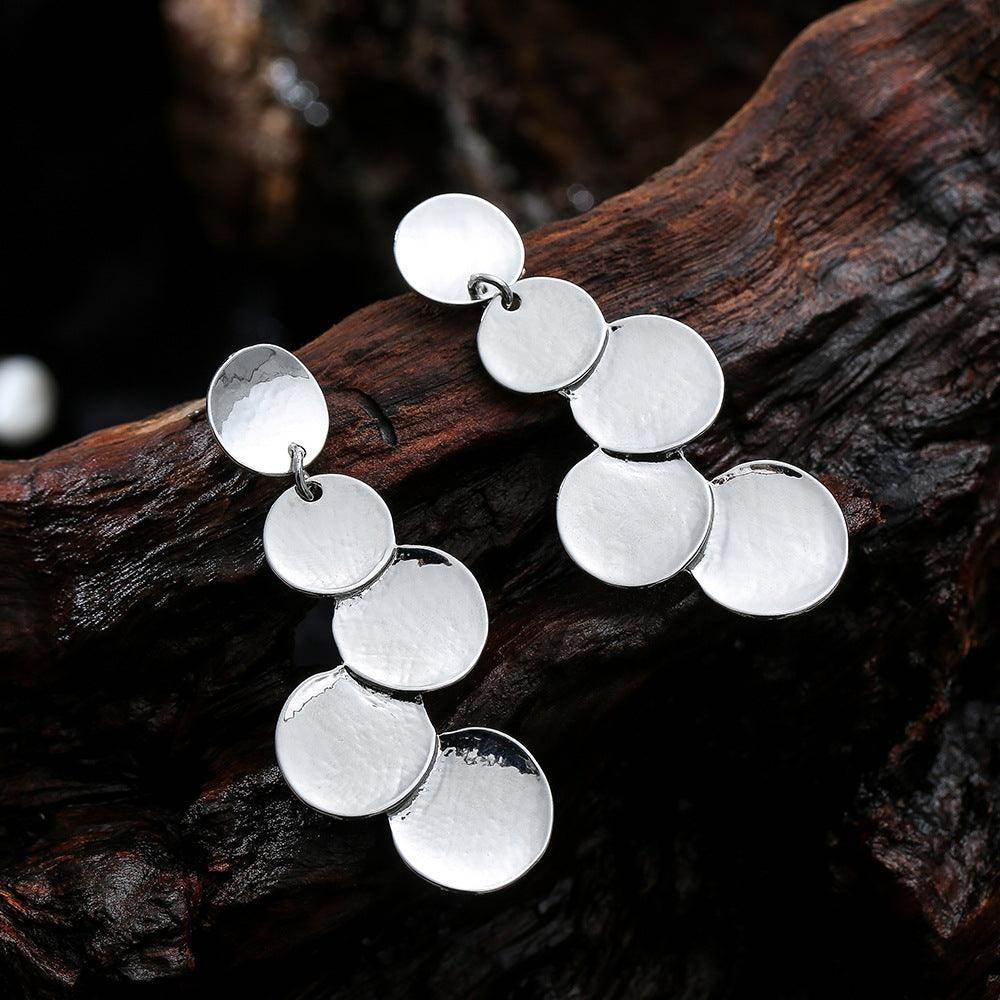 Fashion personality geometric matching medium and long earrings 619607741285 - COCOMELODY